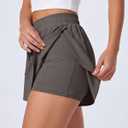 Real Essentials 4 Pack: Womens Flowy Dry Fit Running Short - Spandex Underneath Athletic Workout Gym Shorts (Plus Available) (M)