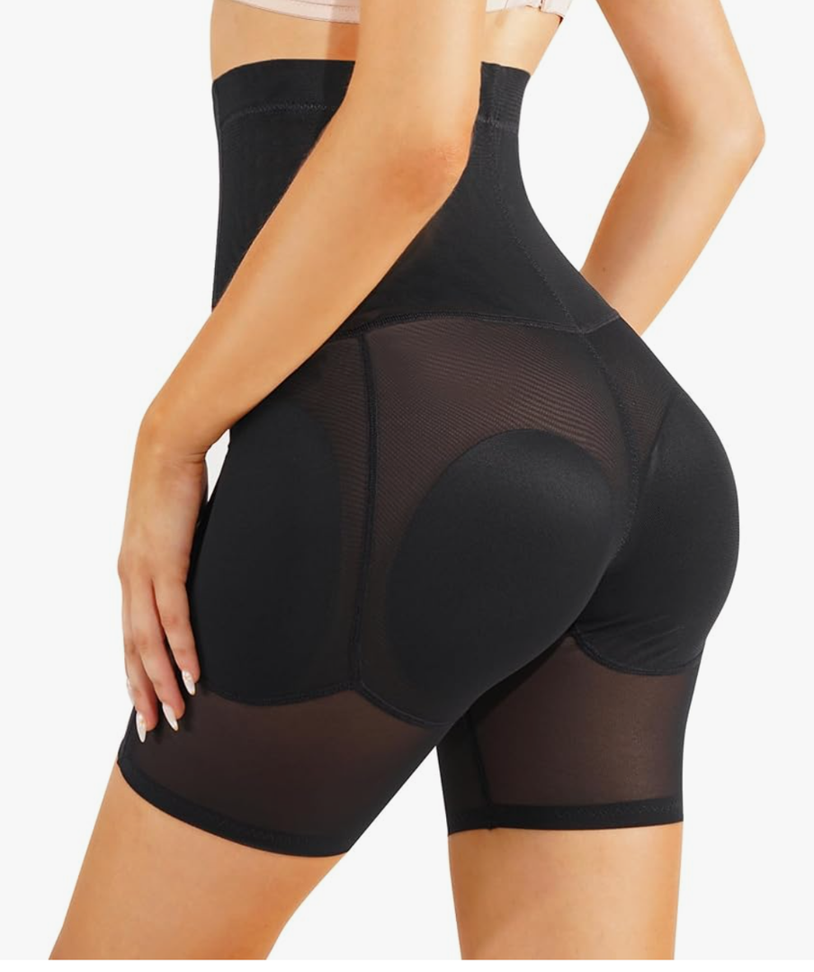 Irisnaya Women Shapewear Control Panties Body Shaper Butt Lifter Padded Hip Enhancer Seamless Underwear Hi- Waist Short Size S