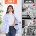 KSFJZF Heated Blanket, Cordless Portable Heated Throw Blanket, Battery Operated Heating Blanket with Rechargeable 20000mAh Power Bank, 59" x 35.5" Electric Heated Shawl, 3 Fast-Heating Levels (Blue)