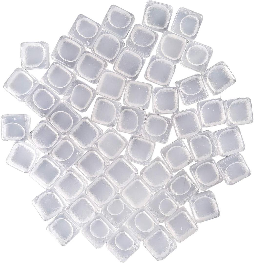 60 Pcs Reuable Ice Cubes White Clear Plastic Ice Cube to Keep Our drinks such as Lemon Wine Water Cool Longer Pretty for Party Wedding Filled With Pure Water