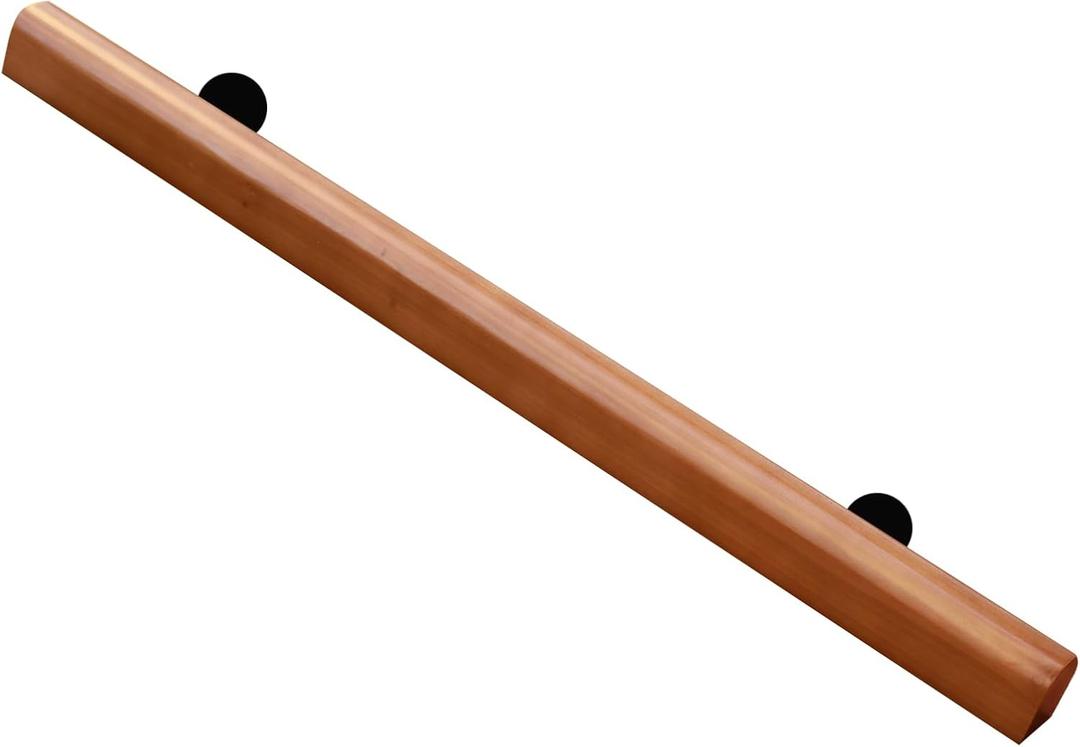 3FT Wooden Stair Handrail,Staircase Indoor Outdoor Handrail,Wall Mounted Barrier Free Stair Handrail for Corridor,Attic,Deck,Kindergarten Guardrail (Burlywood)