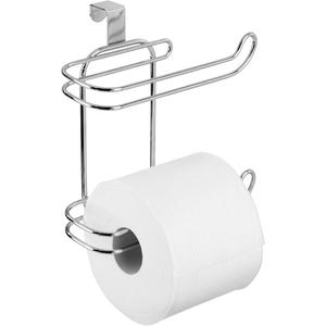 MDesign Steel Hanging Over The Tank Toilet Paper Holder Toilet Paper Roll Holder Dispenser - for Bathroom Storage - Holds 2 Rolls Toilet Tissues - Space Saving - Concerto Collection- Chrome