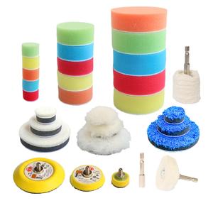 30pcs Drill Polishing Kit Car Detail Buffing Wheel with M6 Thread Backing Plate & 1/4 Hexagonal Shank,Car Sanding Polishing Waxing Pad for Drill and Mini Air Sander