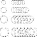 KANSPHY 40Pcs Split Key Rings,Stainless Steel Keyrings Dog Tag Ring,4 Sizes (1/2 inch, 3/4 inch,1 inch, 1.2 inch) Key Chain Ring for Craft,Car Keys Organization