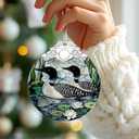 Loon Birds Stained Glass Ornament, Christmas Ornaments  Christmas Tree Ornament, Holiday Decor, Xmas Stocking Stuffers, Gift Idea, Gifts for Bird Lover, Coworker, Friend, and Family