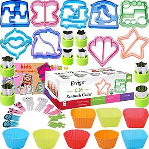 Sandwich Bread Cutter for Kids, Vegetable Fruit Shape DIY Cookie Cutter Set for Boys and Girls Lunch Bento Box