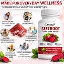 Beetroot Capsules 1300mg Per Serving, Plant-Based Beet Root Extract Supplement, Antioxidant-Rich Superfood Formula, Daily Energy & Active Lifestyle Support, 60 Capsules (1) Expiry: 04/16/2028