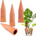 Self Watering Spikes -4 Pack Terracotta Plant Watering Stakes Devices Vacation Self-Watering Stakes for Indoor/Outdoor Plants