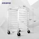 BIEAMA 10-Tier Sheet Pan Rack, NSF Bun Pan Rack, Aluminum Bakery Rack, Home Commercial Kitchen Bakery Cooling, 4 Wheels