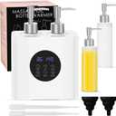 Meifuly Massage Oil Warmer for SPA, Body Oils Heater with 4 Bottles Dispenser, Professional Electric Lotion Digital Heater for Salon Home, Adjustable Constant Temperature