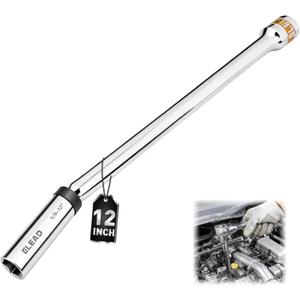 ELEAD 5/8" Swivel Magnetic Spark Plug Socket, 3/8" Drive x 12" Total Length, Thin Wall Spark Plug Removal Tool, 360 Degree Swivel, Enhanced Magnetic, 6-Point Design, Cr-V Steel