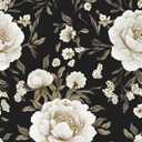 Boho Wallpaper Peel and Stick Dark Floral Wallpaper for Cabinet 17.5in x118in Vintage Contact Paper Waterproof Self Adhesive Modern Flowers Leaf Wall Paper for Room Walls Bathroom Decor (Black,Golden)