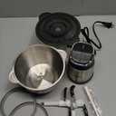 Ganiza Food Processor, 2-Speed Food Chopper Meat Grinder with 8 Cup Stainless Steel & 8 Cup Glass Bowls, Upgraded Button & Smart Overheat Protection Light - Includes Clean Brush, 2 Sets of Blades (Silver)