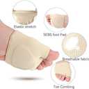 2 Pairs Metatarsal Pads with Gel Pad - Metatarsal Pads for Women Men - Ball of Foot Cushions for Pain Relief (Biege, Large:7-10)