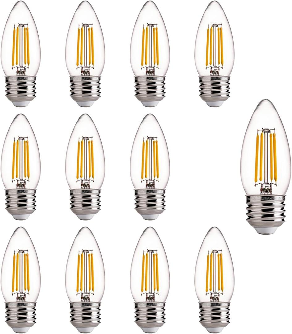 ALAMPEVER E26 LED Bulb 60 Watt, B11 Chandelier Light Bulbs, 2700K Soft White Candelabra LED Bulbs, 12 Pack Candle Light Bulbs (12 Count (Pack of 1), 60w 2700k Soft White)