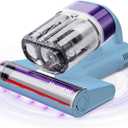 Mxnsewr Mattress Vacuum Cleaner, Ultrasonic Bed Vacuum Cleaner with 18Kpa Strong Suction, 150F Heat & 253.7nm UV-C Light, Intelligent Dual Cup, One-Click Dust Removal for Bed, Sofa, Pet Hair, Blue