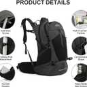 IX INOXTO Hiking Backpack, 26L/40L Waterproof Hiking Daypack with 3L Water Bladder and Rain Cover, Lightweight Travel Camping Backpack for Men Women (Black)