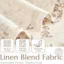jinchan Floral Linen Kitchen Curtains with Attached Valance 36 Inch Length Farmhouse Cafe Tier Curtains for Living Room Bathroom Rustic Half Window Light Filtering Small Drapes 2 Panels Taupe,30"W x 36"L (Pack of 2)