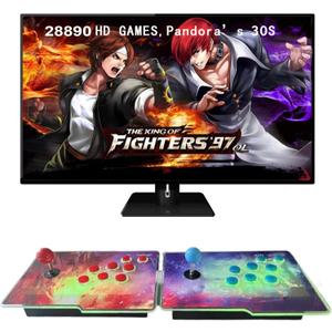 3D Pandoras Box with 28000 Games, 28000 Classic Games Installed, Separate 2 in 1 Arcade Game Console, Support 3D Game, 1280x720 Full HD, Search/Save/Hide/Pause Game up to 4 Players
