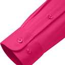 J.VER Men's Dress Shirts Solid Long Sleeve Stretch Wrinkle-Free Formal Shirt Business Casual Button Down Shirts (Pink)