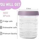 WACOI Overnight Oats Containers 16oz with Lids, 6 Pack Wide Mouth Mason Jars with Airtight Lids, Glass Food Storage Containers for Pickling, Fermenting, Snacks, Salad, Yogurt, Spice