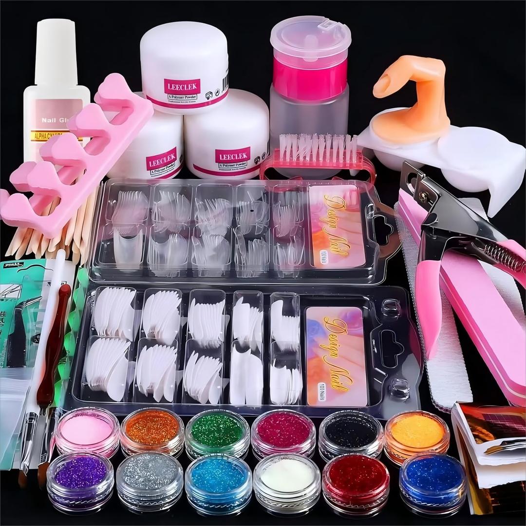 Acrylic Nail Kits for Beginners Nail Art Set Nail Acrylic Kit Decoration Powder Nail Art Tools for Salon DIY Gifts Manicures at Home