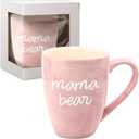 Pavilion Large Ceramic Coffee Mug with "Mama Bear" Text Design, Microwave & Dishwasher Compatible, Tall Coffee or Tea Cups for Moms with Handle, Ideal for Daily Use or Special Occasions - Pink, 20 Oz