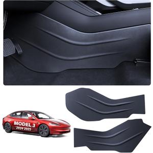 2025 Tesla Center Console Anti Kick Pad Protector Model 3 2024 Highland 2Pcs TPE Seat Anti-Dirty Mat Waterproof Dust Resistant Protector Cover Leather Pad Model 3 Accessories