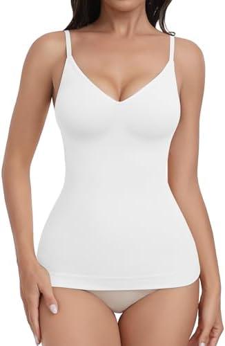EUYZOU Womens Tummy Control Shapewear Tank Tops Seamless V-Neck Compression Tank Tops Body Shaper Camisole, 3XL
