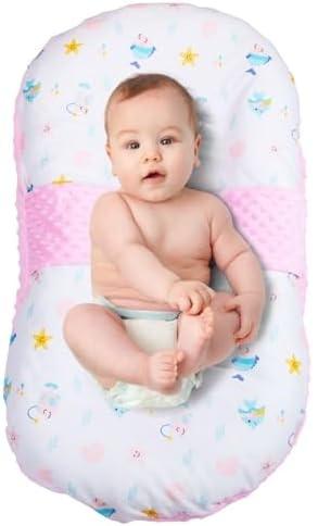Baby Lounger for Newborns and Infants, Portable Co-Sleeping Bed with Pillow & Foot Rest - 100% Cotton, Snug, Travel-Friendly, Breathable Fabric, Ideal for Cribs & Floor - Sprinta (Cotton Comfort)