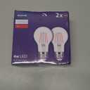 Blue Light Bulb, 4 Watts, A19 Colored LED Filament Bulbs, Clear Glass, 120 Volts, Dimmable, E26 Base, 2-Pack