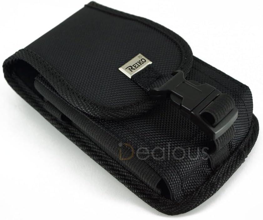 Reiko Vertical Rugged Pouch with Buckle Clip in Black (6.1X3.2X0.7 Inches)