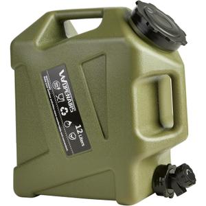 Water Container Water Jug with Spigot with (3.2-5) Gallons Portable No Leakage for Camping,Vehicle, Car, Hiking, Hurricane Supplies RV (409.6 Ounces, Green)