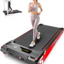 Walking Pad Treadmill, Anylife Incline Walking Pads Under Desk 330lb Capacity, 2.5HP Portable Treadmills for Home, Compact Treadmill Small Running Pad with LED Display, Remote Control (Black Red)