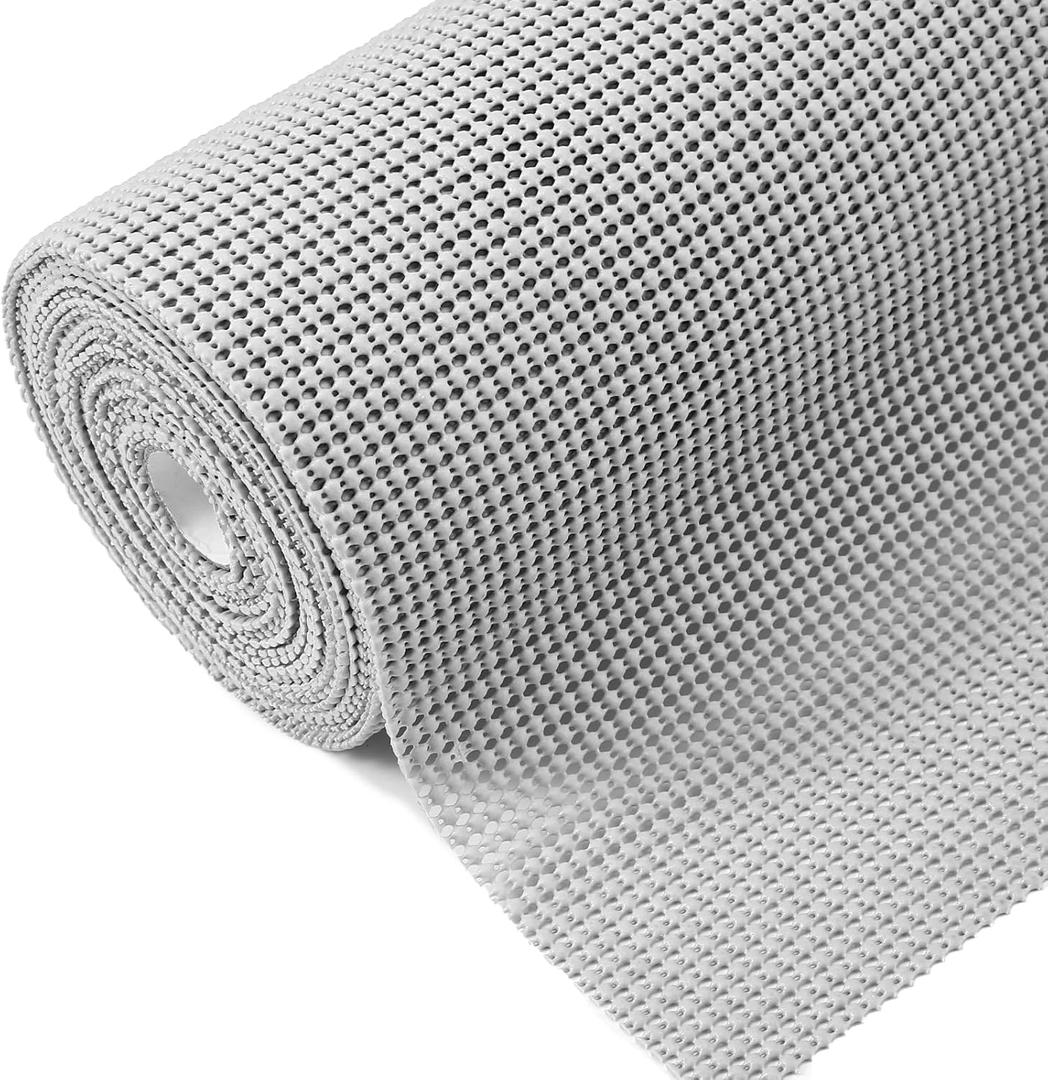iwtmm Drawer Shelf and Cabinet Liners Non-Adhesive Extra Strong Grip - Keep Items in Place for Kitchen, Bathroom, Office & Wardrobe, Heavy Duty Anti-Slip Liners for Cabinets, Cupboards, Drawers (Classic Grey)