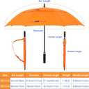 Vented Golf Umbrella 54 Inch Automatic Extra Large Windproof Oversize Stick Rain Umbrellas For Man and Woman Can Shade For Golfer And Family