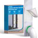 Air Jade Portable Air Conditioner Sliding Door Vent Kit, Insulated Sliding Door AC Vent Kit with Mesh Vent, Adjustable Door Seal Kit from 76" to 92", Fits 4", 5" and 5.9" Duct & Hose, with Leaf Guard