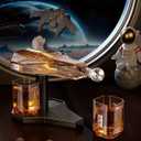 Gifts for Men, Kollea Cool Galaxy Spaceship Whiskey Decanter Set with 2 Shot Glasses- Handmade Limited Edition, Unique Creative Gift Ideas for Dad, Brother, Birthday, Anniversary, Christmas (Gold)
