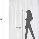 AmazerBath Extra Long Shower Curtain 96 Inches Long, Waffle Shower Curtain White Extra Long, Fabric Shower Curtains for Bathroom, Heavy Duty 240G Waffle Textured, 72x96 Inches