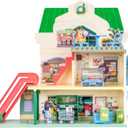 Bluey and Bingo Supermarket Playset with Escalator, Pretend Play Toys for Toddlers, Sounds and 15 Pieces, Bluey Grocery Store Playset, 1:24
