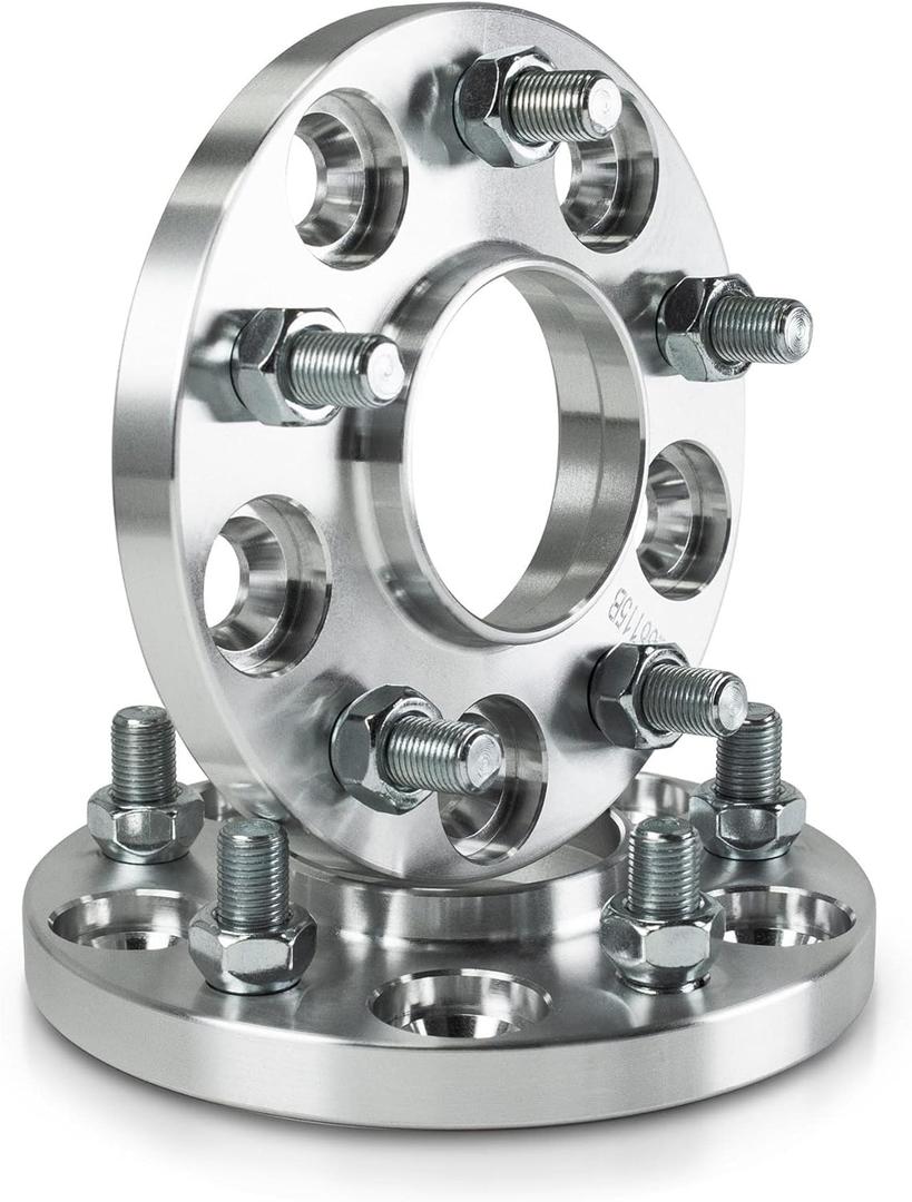 Customadeonly 15mm Wheel Adapters Hubcentric 5x100 to 5x112 (Hub to Wheel) with Center Bore 56.1 (Hub) to 57.1 (Wheel) Compatible for Subaru 5x100 to Use 5x112 Wheel (2pc 12x1.25 Thread Pitch) (15mm (2pcs))