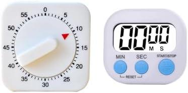 Pack of 2 Square 60 Minute Mechanical Kitchen Timer and Classroom Digital Timer for Teachers Kids Ideal for Cooking Baking and Classroom Management, Set Of 5