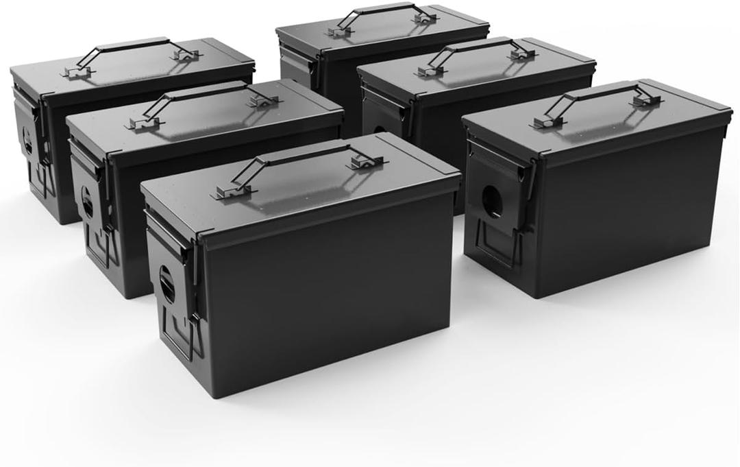 HARDROCK Metal Ammo Can, Ammo Box (50cal *6, Black)