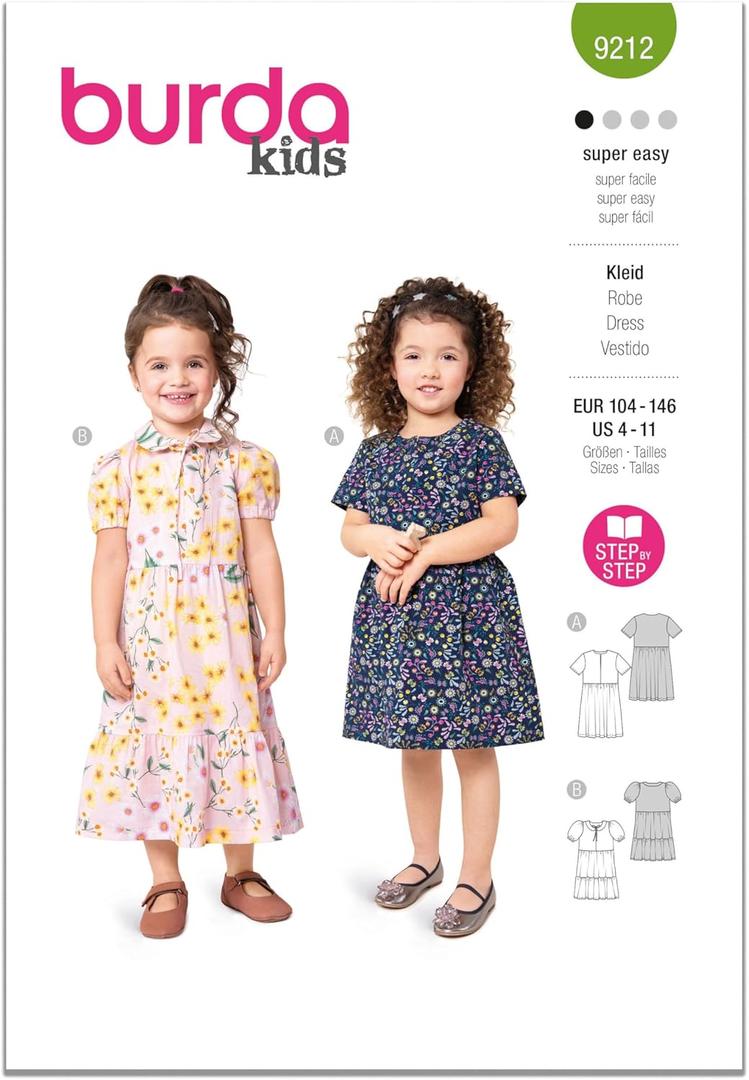 Burda Dress Sewing Pattern, Multicolor