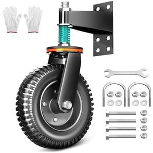 Gate Wheel, Keep The gate Anti-Sagging, Capacity 750 Lbs, 360 Degree Rotation, 6 inch gate Wheels for Wooden gate and Metal Tube, Heavy Duty Gate Wheel Dual Mount Options (Straight/U-Bolt)