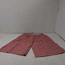 FaroDor Women Gingham Culottes Wide Leg Palazzo Pants Elastic Waist Plaid Capri with Pocket (XX-Large, Red)