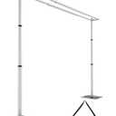 Hecis10ftx10ft Double Crossbar Pipe and Drape Backdrop Stand Kit, Heavy Duty Backdrop Stand, Adjustable Metal Background Stand for Parties Birthday Party Baby Shower Wedding Decorations