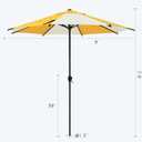 Abba Patio 9FT Lyon Outdoor Patio Umbrella Outdoor Table Umbrella with Crank Market Umbrella 8 Sturdy Ribs UV Protection Waterproof and Push Button Tilt for Garden Deck Backyard Pool,Yellow & Cream