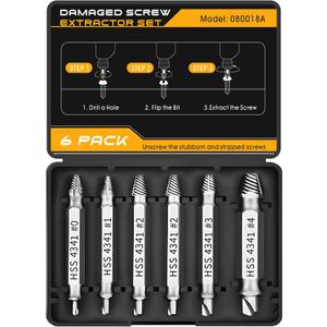 Father's Day Gifts from Daughter Wife Son,Damaged Screw Extractor Set Gift for Men,Stripped Screws Nuts & Bolts Drill Bit Tools for Broken or Stubborn Screws Removal,Stocking Stuffers for Him