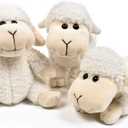 FRANKIEZHOU Sheep Stuffed Animal Lamb Plush Decorations 3Pcs (Sitting, Standing, Kneeling) White Sheep Toys Gift for Kids Little Girl/Boy